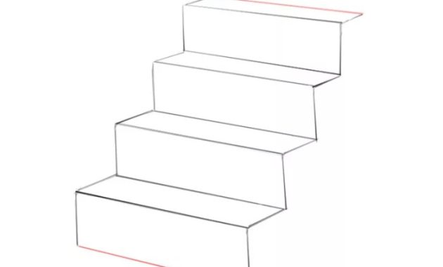 Easy drawing of a set of stairs