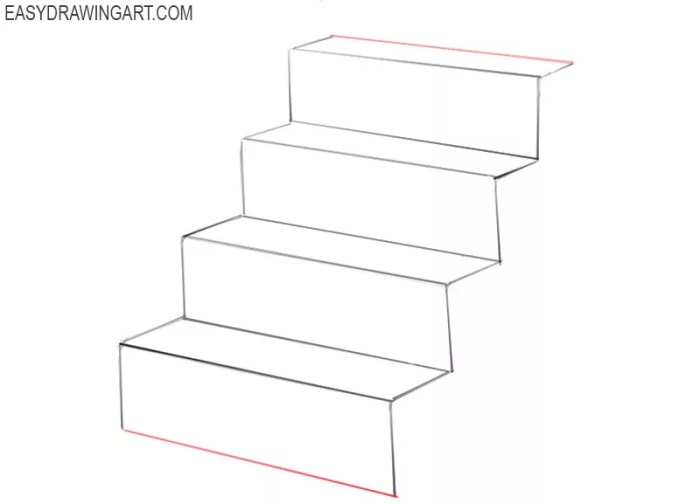 Easy drawing of a set of stairs