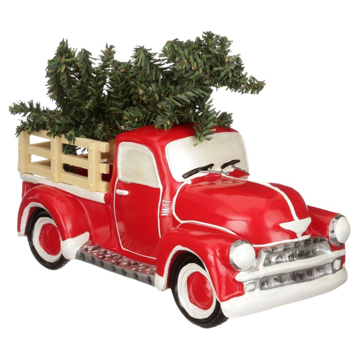 Christmas red truck decor