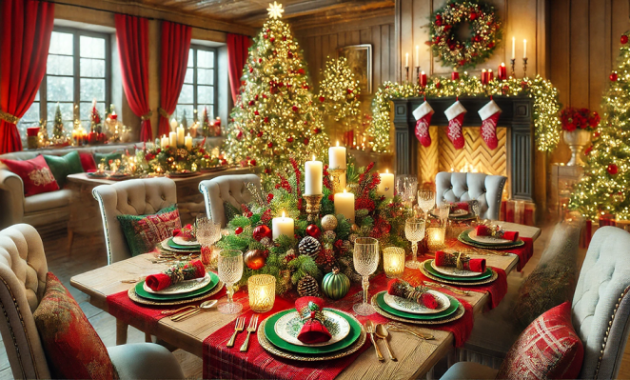 Christmas decor for dining room table