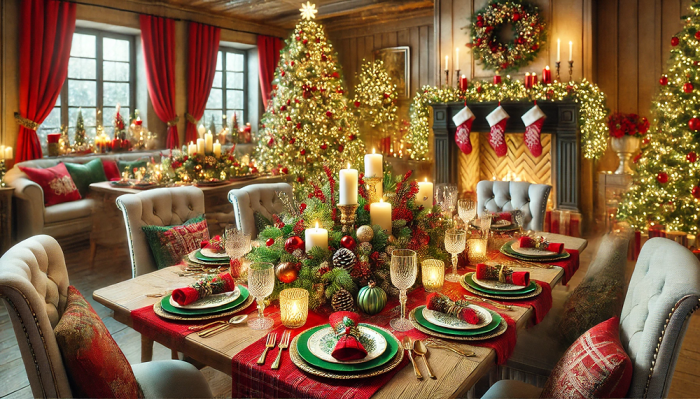 Christmas decor for dining room table