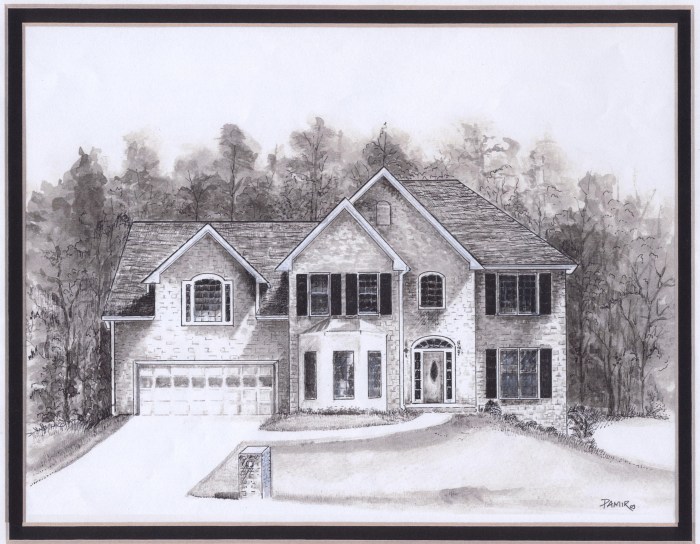 Pencil easy house drawing