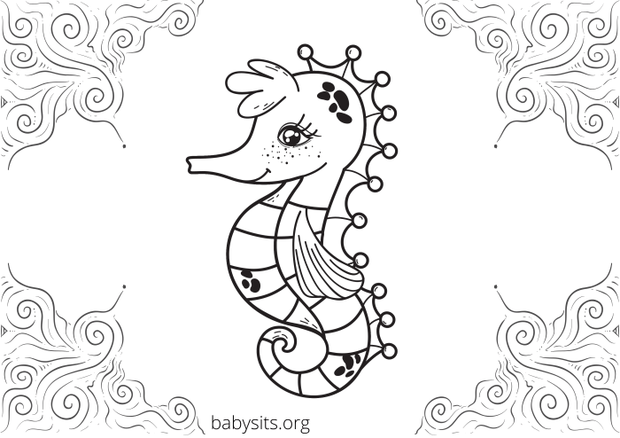 Kawaii sea animals coloring pages