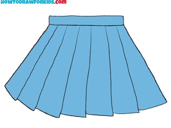 How to draw a skirt drawing easy