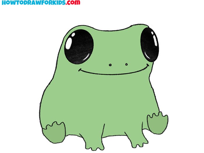 Easy cute frog drawing