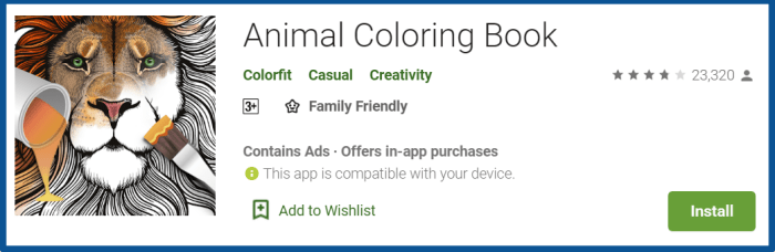 Animal coloring book apk