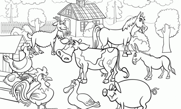 Farm animals coloring worksheet