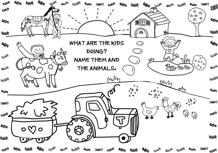 Farm animals coloring book free