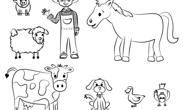 Farm animals coloring book free