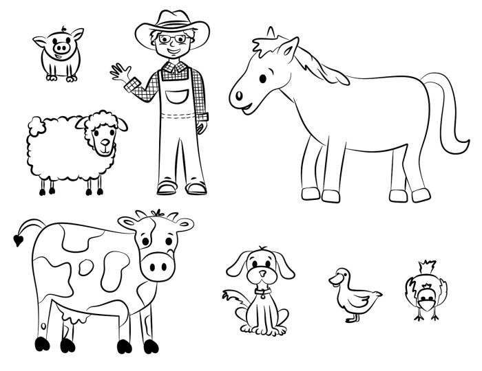 Farm animals coloring book free