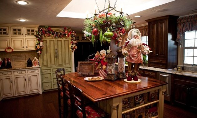 Christmas decor for kitchen island