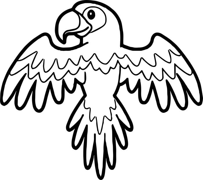 Coloring pages for girls animals parot