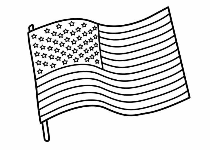 American flag drawing easy