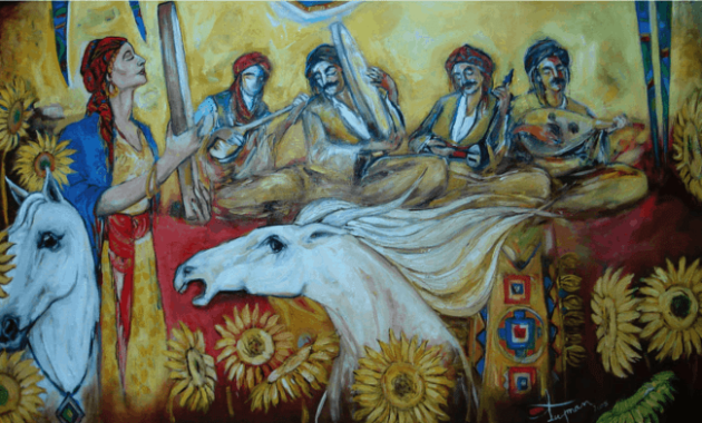 Drawing of kurdish peoples easy