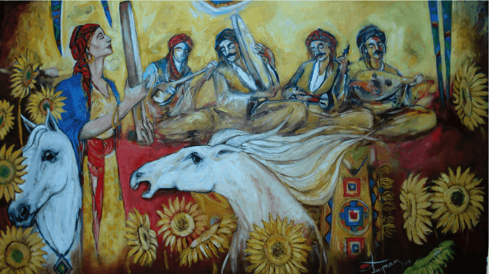 Drawing of kurdish peoples easy