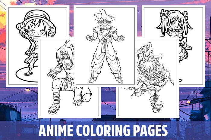 Coloring pages for teens anime