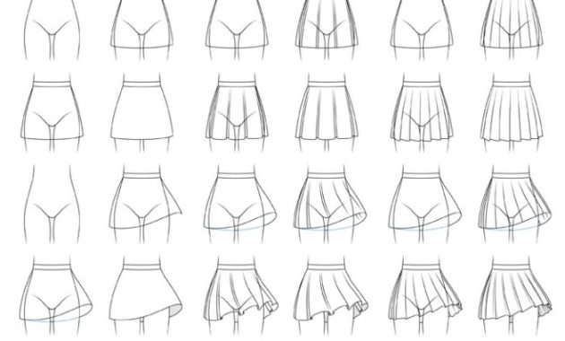 Skirt flared sketches модные рисунки idrawfashion