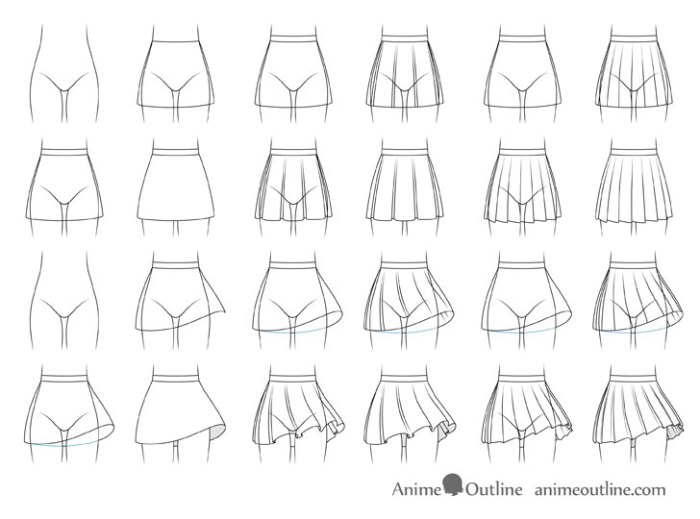 Skirt flared sketches модные рисунки idrawfashion