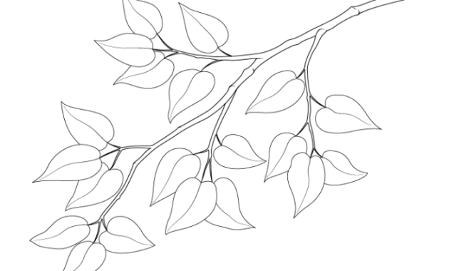 A chaste branch easy drawing