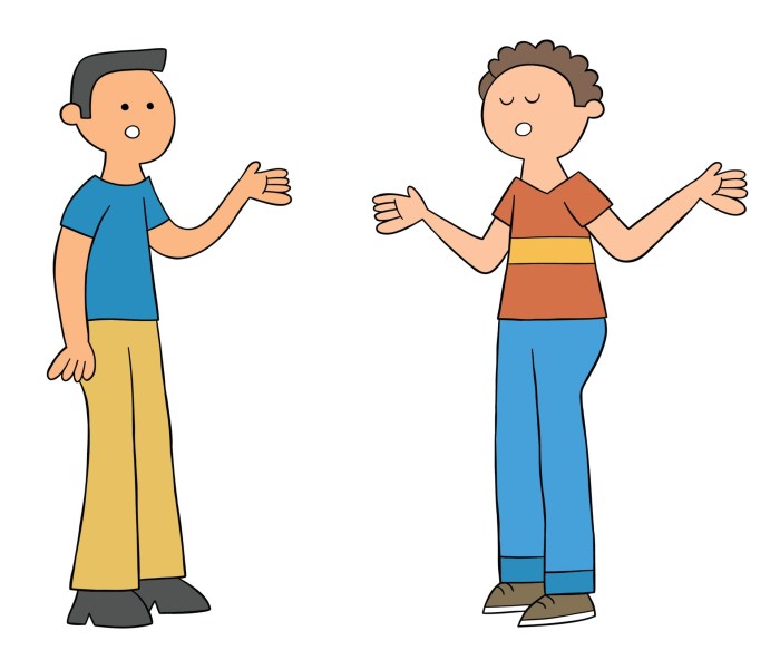 Animated drawing of two people easy