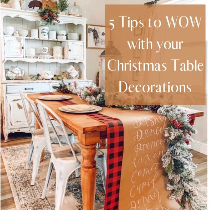 Farmhouse christmas table decor