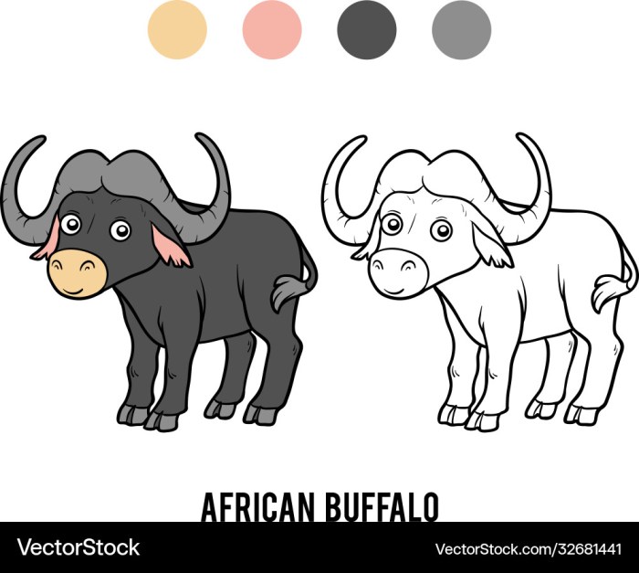 African buffalo animal coloring page