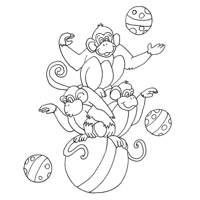 Free coloring page circus animals