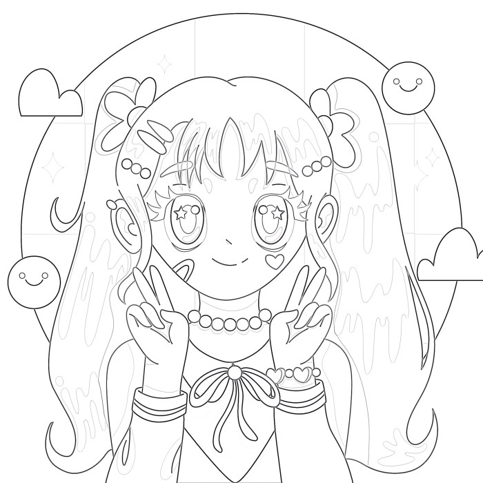 Cute anime printable coloring sheets