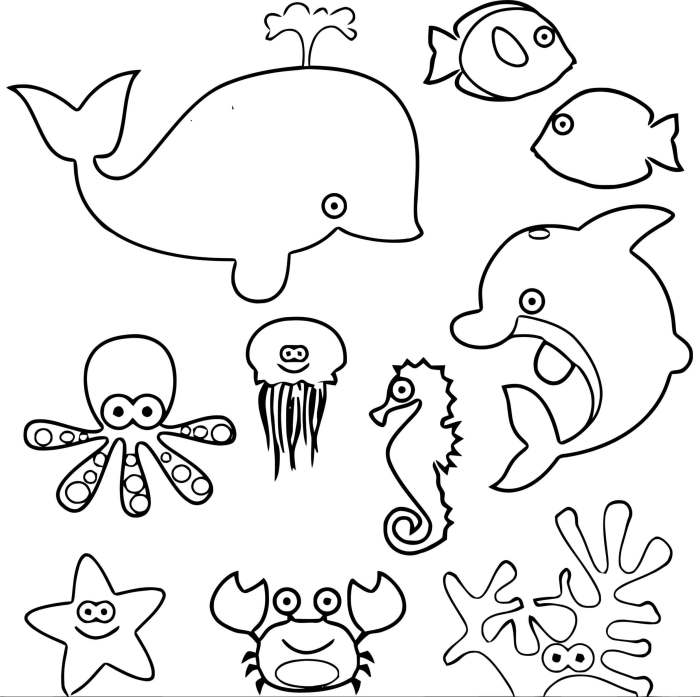 Coloring pictures of under the sea animals