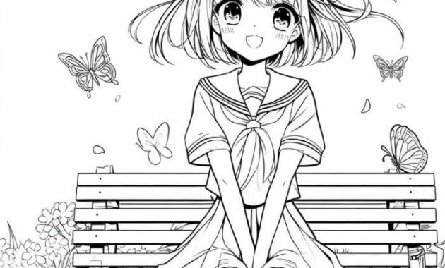 Cute anime printable coloring sheets