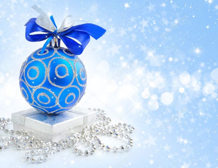 Christmas decor silver and blue