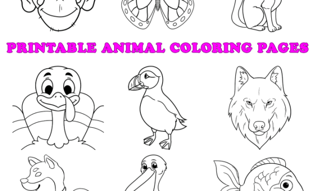 Clear printable animal coloring pages