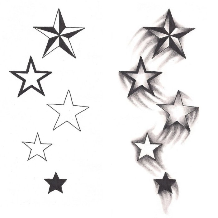 Easy tattoo drawing stars