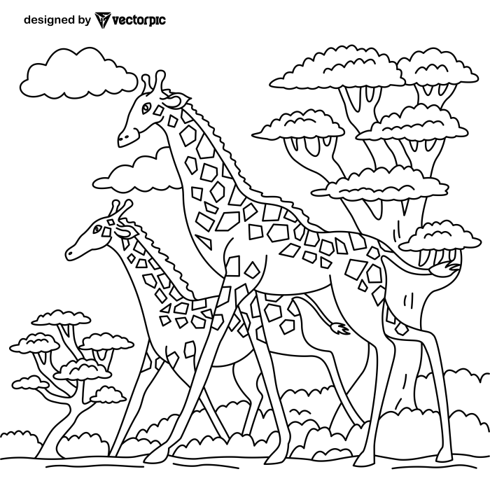 Forest animal coloring pages for kids