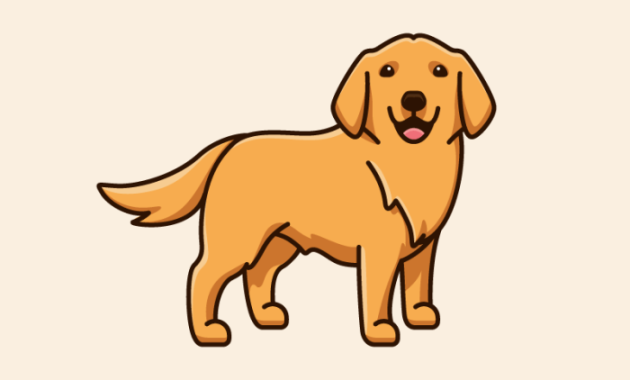 Golden retriever drawing easy