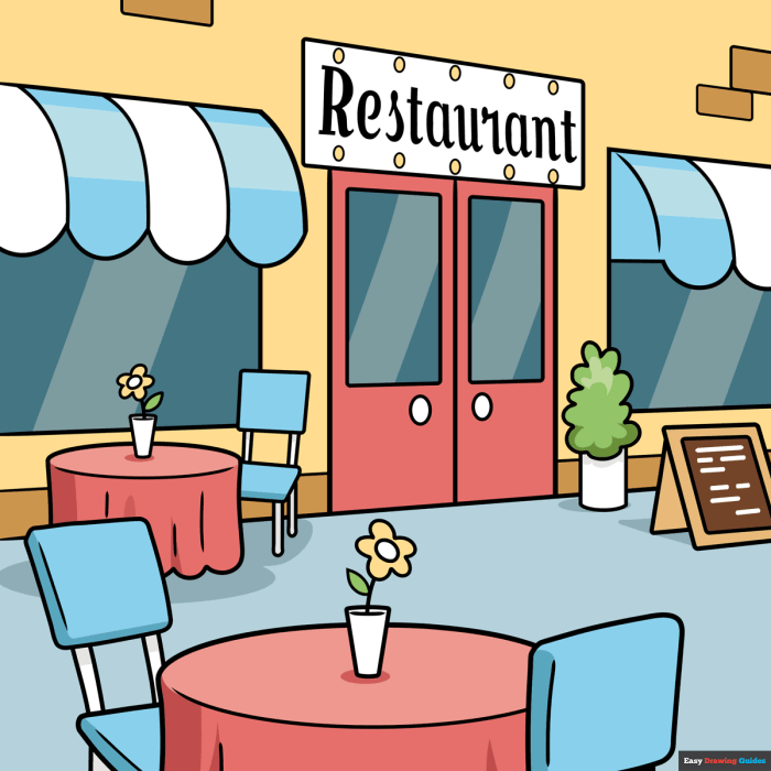 Easy restaurant uf mexican drawing