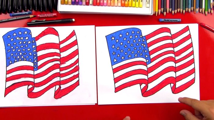 American flag drawing easy