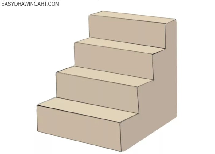 Easy drawing of a set of stairs