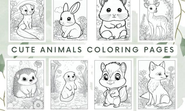 Animal coloring page cute design