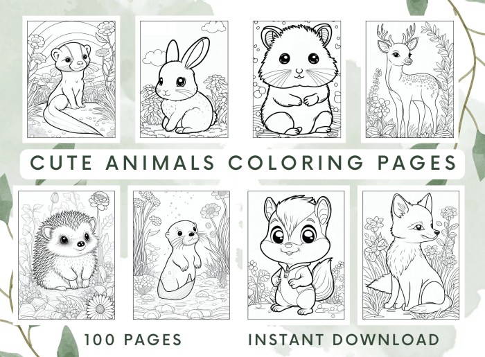 Animal coloring page cute design