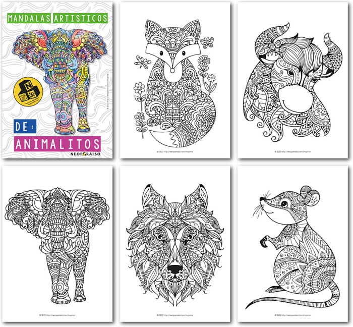 Free animal mandala coloring pdf