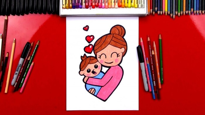 Easy mums red drawing