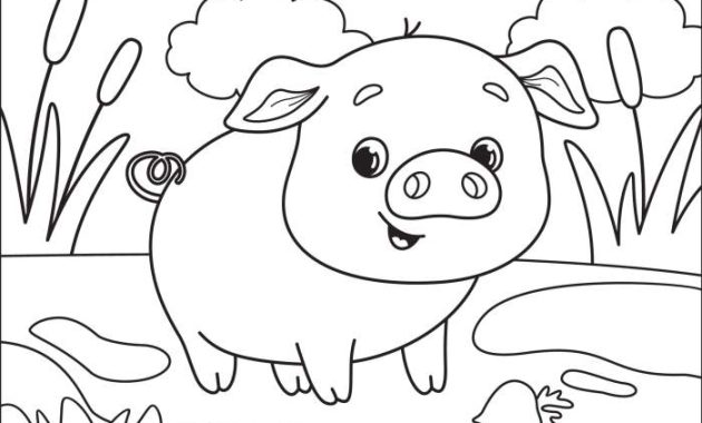 Animal coloring pages pig