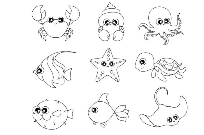 Coloring pictures of under the sea animals