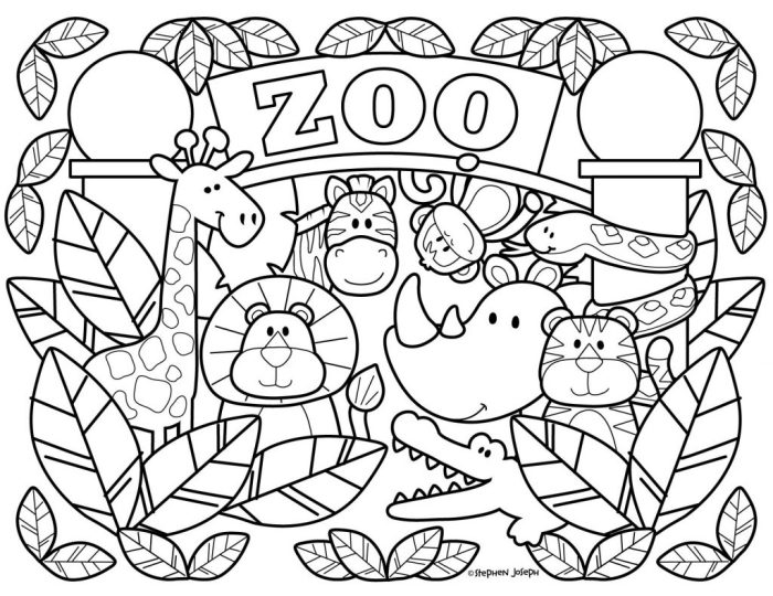 Coloring page zoo animals